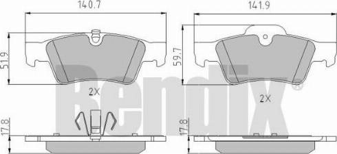 BENDIX 510583 - Тормозные колодки, дисковые, комплект unicars.by