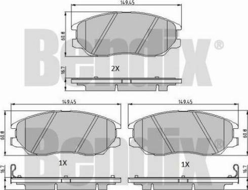 BENDIX 510536 - Тормозные колодки, дисковые, комплект unicars.by