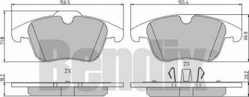 BENDIX 510526 - Тормозные колодки, дисковые, комплект unicars.by