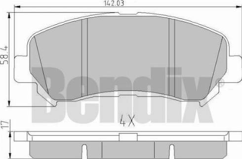 BENDIX 510520 - Тормозные колодки, дисковые, комплект unicars.by