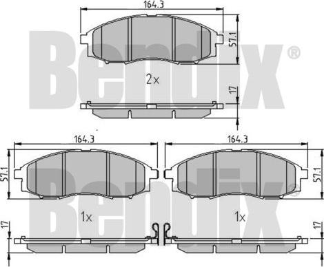 BENDIX 510521 - Тормозные колодки, дисковые, комплект unicars.by