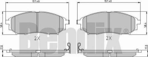 BENDIX 510522 - Тормозные колодки, дисковые, комплект unicars.by