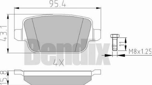 BENDIX 510527 - Тормозные колодки, дисковые, комплект unicars.by