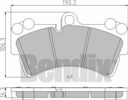 BENDIX 510579 - Тормозные колодки, дисковые, комплект unicars.by