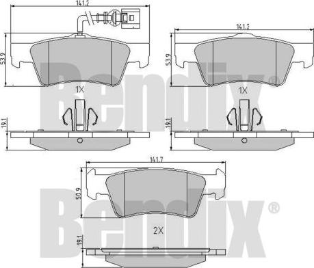 BENDIX 510578 - Тормозные колодки, дисковые, комплект unicars.by