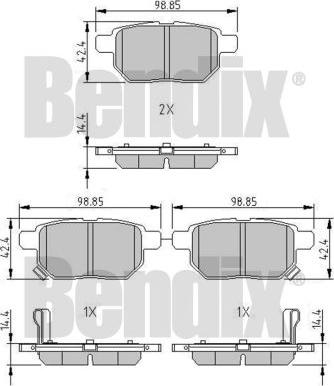 BENDIX 510573 - Тормозные колодки, дисковые, комплект unicars.by