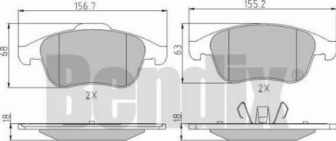 BENDIX 510698 - Тормозные колодки, дисковые, комплект unicars.by