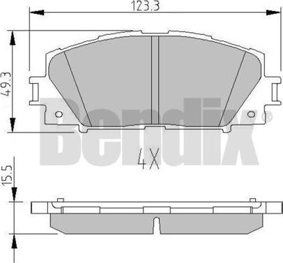 BENDIX 510645 - Тормозные колодки, дисковые, комплект unicars.by