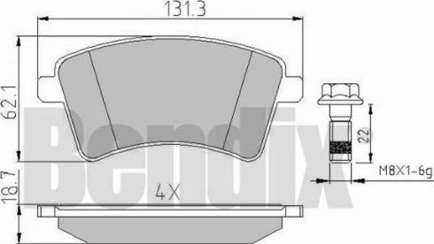 BENDIX 510654 - Тормозные колодки, дисковые, комплект unicars.by