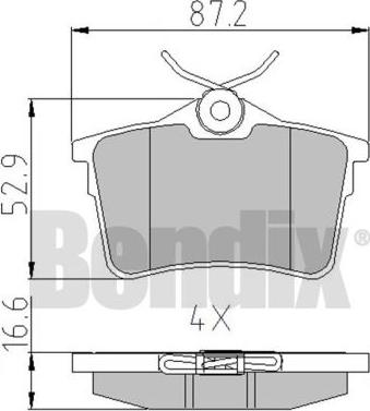 BENDIX 510650 - Тормозные колодки, дисковые, комплект unicars.by