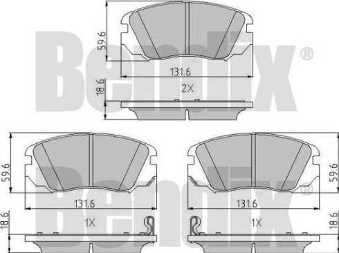 BENDIX 510660 - Тормозные колодки, дисковые, комплект unicars.by