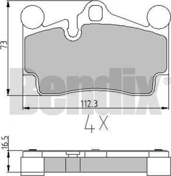 BENDIX 510604 - Тормозные колодки, дисковые, комплект unicars.by