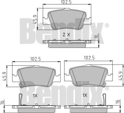 BENDIX 510607 - Тормозные колодки, дисковые, комплект unicars.by