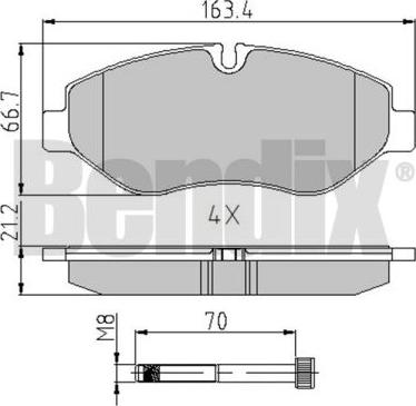 BENDIX 510610 - Тормозные колодки, дисковые, комплект unicars.by