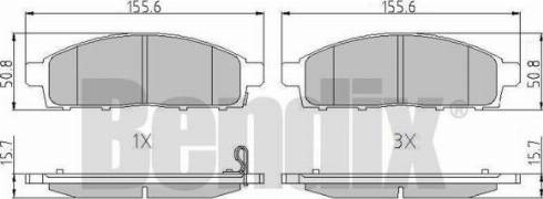 BENDIX 510686 - Тормозные колодки, дисковые, комплект unicars.by