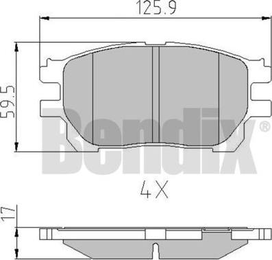 BENDIX 510680 - Тормозные колодки, дисковые, комплект unicars.by