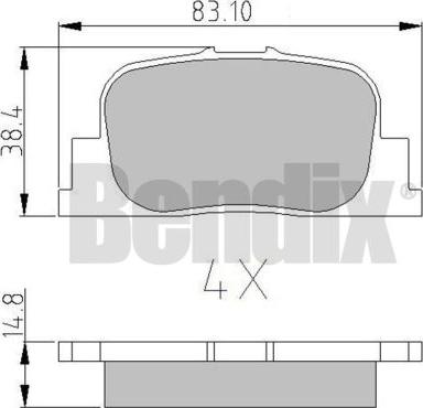 BENDIX 510682 - Тормозные колодки, дисковые, комплект unicars.by