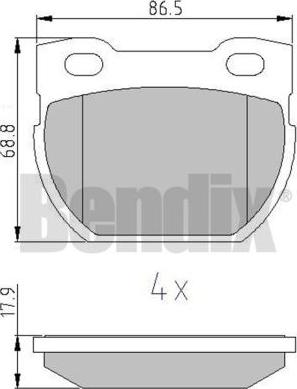 BENDIX 510639 - Тормозные колодки, дисковые, комплект unicars.by