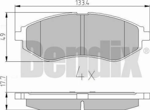 BENDIX 510635 - Тормозные колодки, дисковые, комплект unicars.by