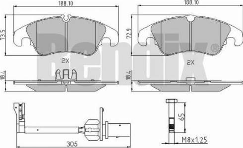 BENDIX 510633 - Тормозные колодки, дисковые, комплект unicars.by