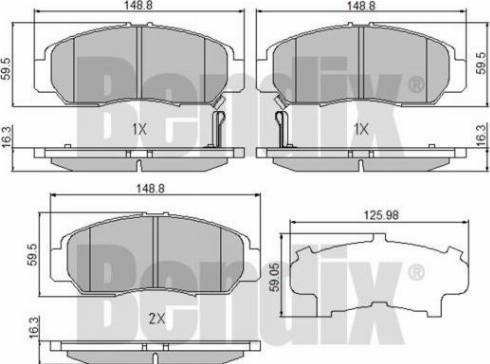 BENDIX 510625 - Тормозные колодки, дисковые, комплект unicars.by