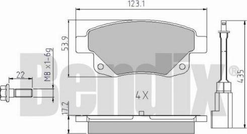 BENDIX 510620 - Тормозные колодки, дисковые, комплект unicars.by