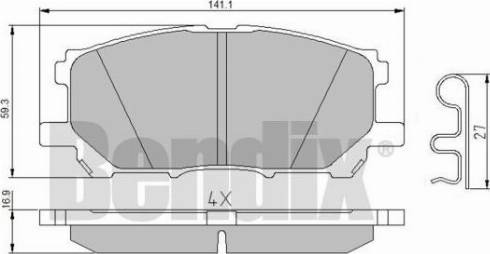 BENDIX 510679 - Тормозные колодки, дисковые, комплект unicars.by