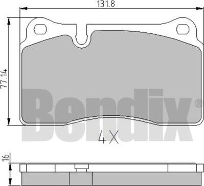 BENDIX 510671 - Тормозные колодки, дисковые, комплект unicars.by