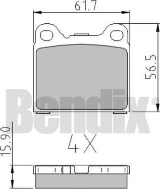 BENDIX 510091 - Тормозные колодки, дисковые, комплект unicars.by