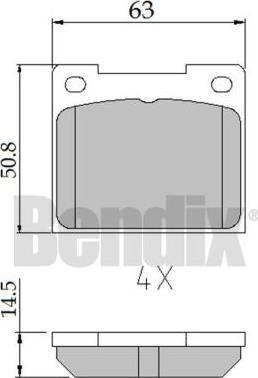 BENDIX 510097 - Тормозные колодки, дисковые, комплект unicars.by