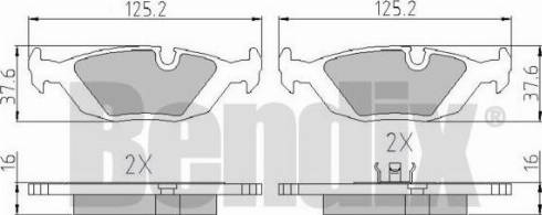 BENDIX 510046 - Тормозные колодки, дисковые, комплект unicars.by