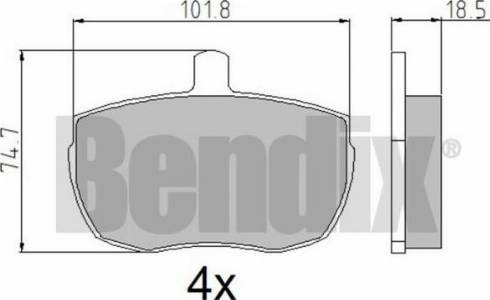 BENDIX 510057 - Тормозные колодки, дисковые, комплект unicars.by