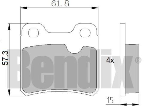 BENDIX 510065 - Тормозные колодки, дисковые, комплект unicars.by