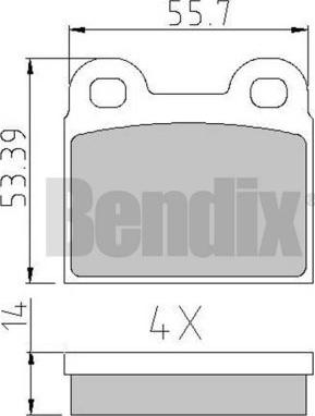 BENDIX 510007 - Тормозные колодки, дисковые, комплект unicars.by