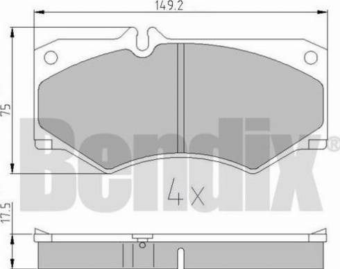 BENDIX 510015 - Тормозные колодки, дисковые, комплект unicars.by