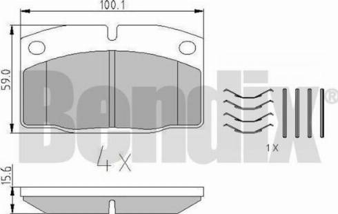 BENDIX 510016 - Тормозные колодки, дисковые, комплект unicars.by