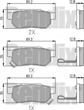 BENDIX 510084 - Тормозные колодки, дисковые, комплект unicars.by