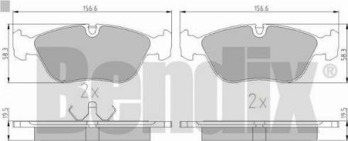 BENDIX 510088 - Тормозные колодки, дисковые, комплект unicars.by