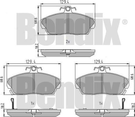 BENDIX 510083 - Тормозные колодки, дисковые, комплект unicars.by