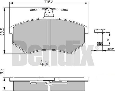 BENDIX 510030 - Тормозные колодки, дисковые, комплект unicars.by