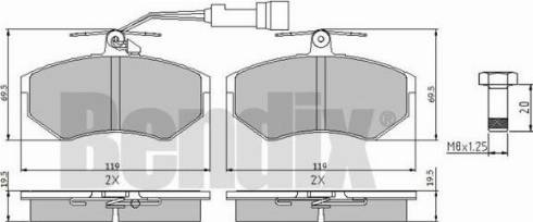 BENDIX 510031 - Тормозные колодки, дисковые, комплект unicars.by