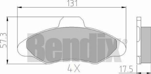 BENDIX 510029 - Тормозные колодки, дисковые, комплект unicars.by