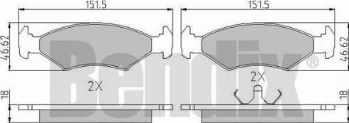 BENDIX 510026 - Тормозные колодки, дисковые, комплект unicars.by