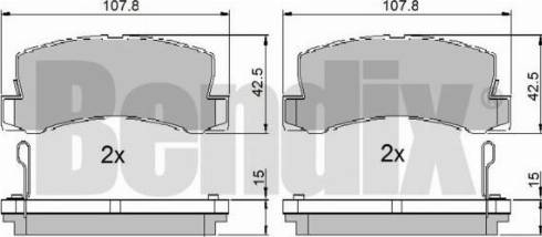 BENDIX 510023 - Тормозные колодки, дисковые, комплект unicars.by