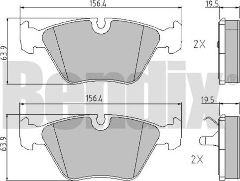 BENDIX 510074 - Тормозные колодки, дисковые, комплект unicars.by