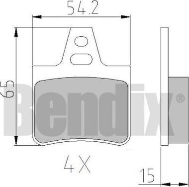 BENDIX 510076 - Тормозные колодки, дисковые, комплект unicars.by