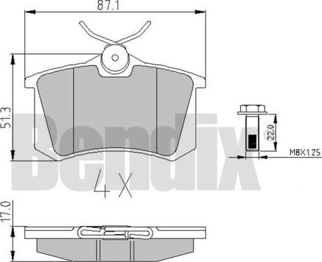 BENDIX 510070 - Тормозные колодки, дисковые, комплект unicars.by