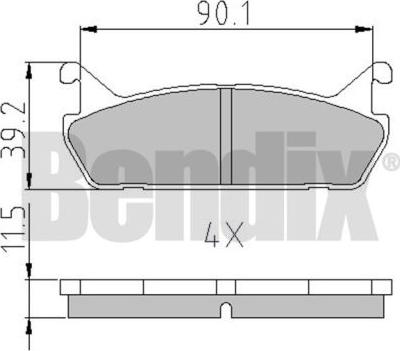 BENDIX 510078 - Тормозные колодки, дисковые, комплект unicars.by