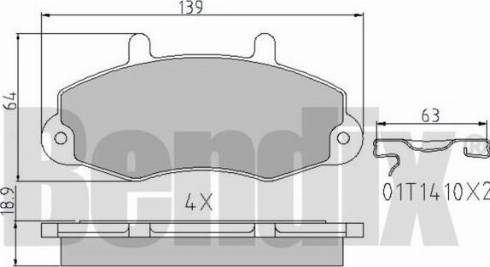 BENDIX 510198 - Тормозные колодки, дисковые, комплект unicars.by