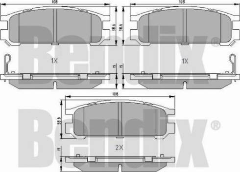 BENDIX 510144 - Тормозные колодки, дисковые, комплект unicars.by